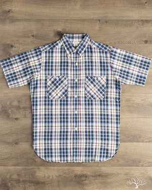Warehouse Lot 3056 - Short-Sleeve Check Work Shirt - Blue