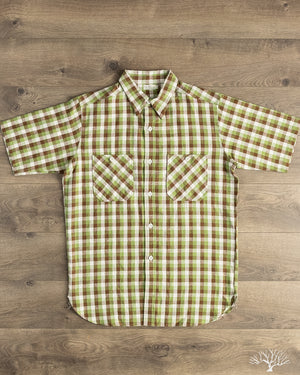 Warehouse Lot 3056 - Short-Sleeve Check Work Shirt - Brown/Green