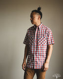 Warehouse Lot 3056 - Short-Sleeve Check Work Shirt - Red/Sax
