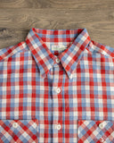 Warehouse Lot 3056 - Short-Sleeve Check Work Shirt - Red/Sax