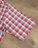 Warehouse Lot 3056 - Short-Sleeve Check Work Shirt - Red/Sax