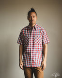 Warehouse Lot 3056 - Short-Sleeve Check Work Shirt - Red/Sax