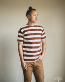 Warehouse Lot 4050 - Short Sleeve Border Tee - Brown/Kinari