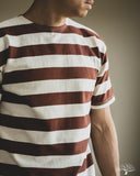 Warehouse Lot 4050 - Short Sleeve Border Tee - Brown/Kinari
