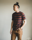 Warehouse Lot 4050 - Short Sleeve Border Tee - Sumikuro/Brown