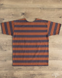 Warehouse Lot 4050 - Short Sleeve Border Tee - Sumikuro/Brown