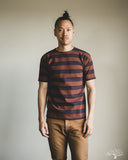 Warehouse Lot 4050 - Short Sleeve Border Tee - Sumikuro/Brown
