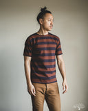 Warehouse Lot 4050 - Short Sleeve Border Tee - Sumikuro/Brown