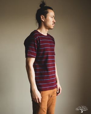Warehouse Lot 4087 - Short Sleeve Stripe T-Shirt - Bordeaux/Blue