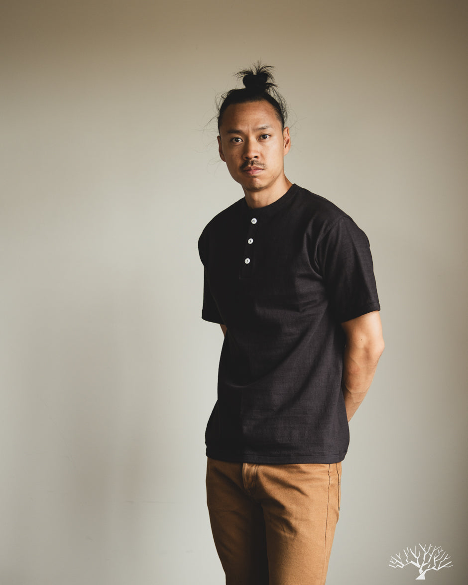 Warehouse - Lot 4601 - Henley T-Shirt - Sumikuro – Withered Fig