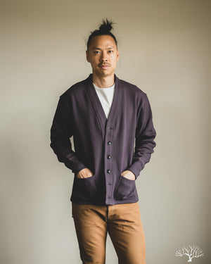 【激ナス紺】80〜90s sweat cardigan fade navy Warehouse Lot 498 - 4-Needle Sweat Cardigan - Dark Navy – Withered Fig