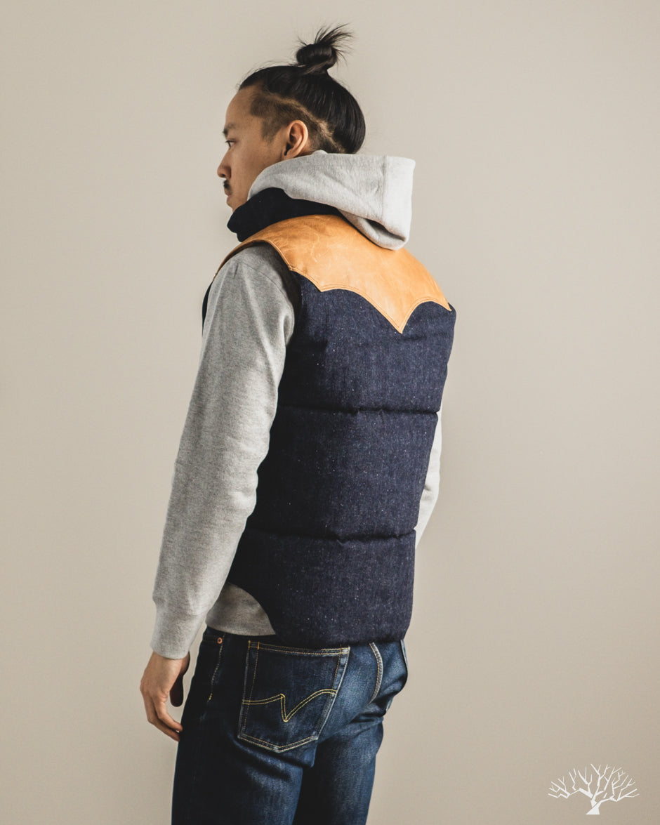 Lot 2227 - Rocky Mountain x Warehouse HBT Down Vest - Indigo
