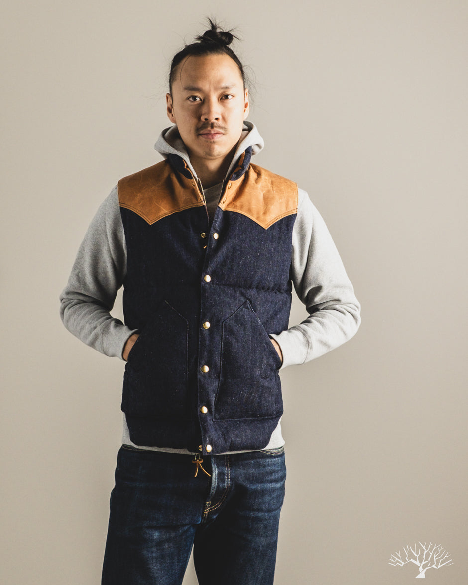 Lot 2227 - Rocky Mountain x Warehouse HBT Down Vest - Indigo