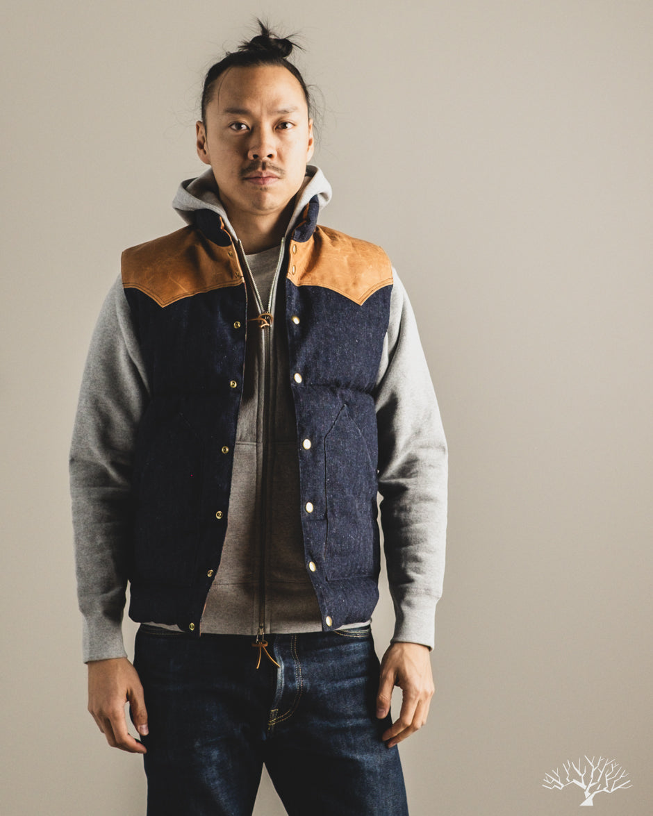 Lot 2227 - Rocky Mountain x Warehouse HBT Down Vest - Indigo