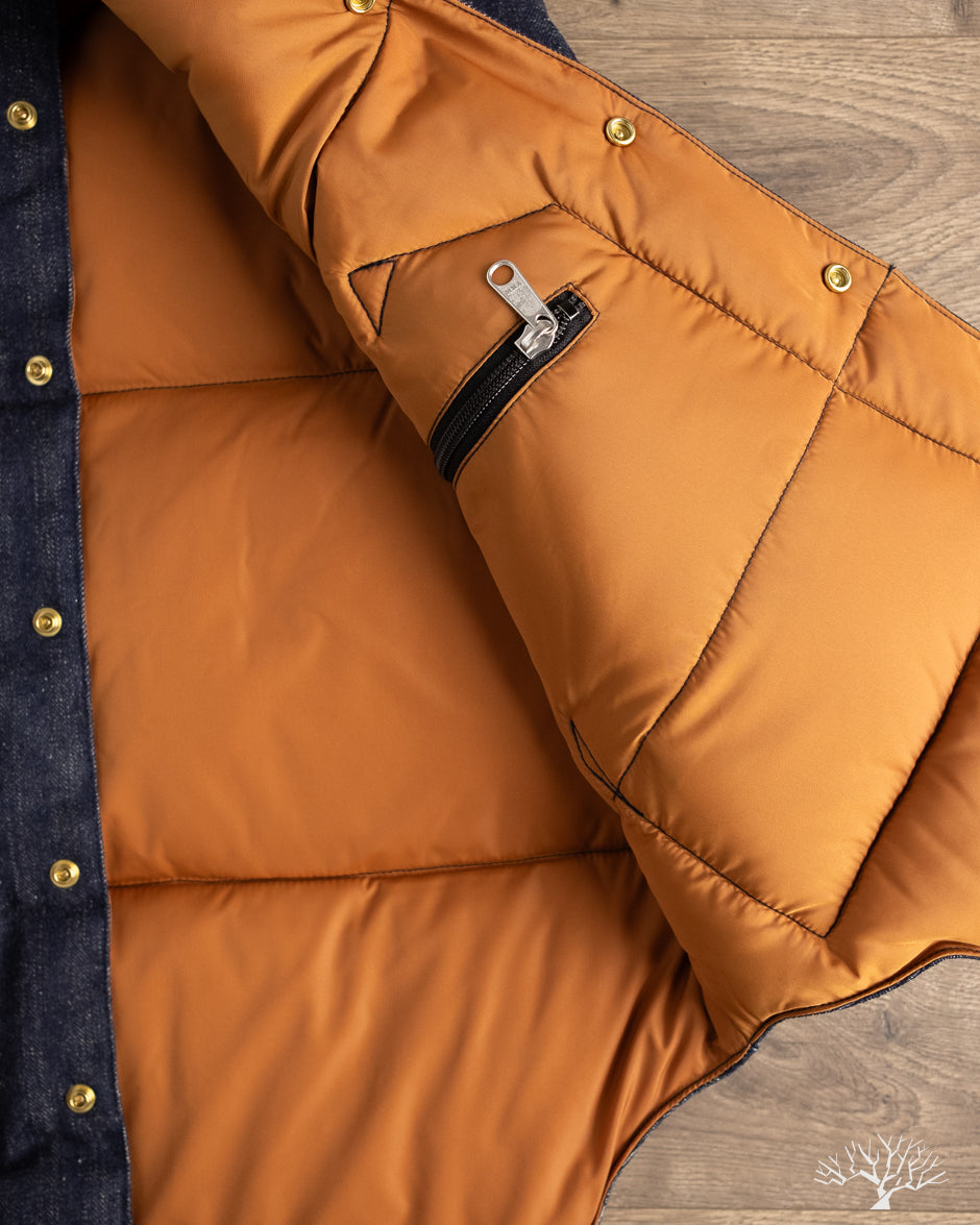 Lot 2227 - Rocky Mountain x Warehouse HBT Down Vest - Indigo