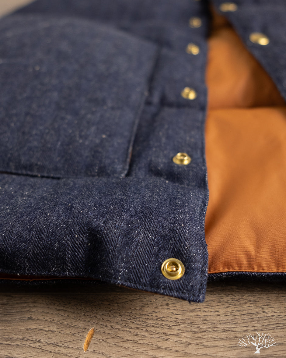 Lot 2227 - Rocky Mountain x Warehouse HBT Down Vest - Indigo