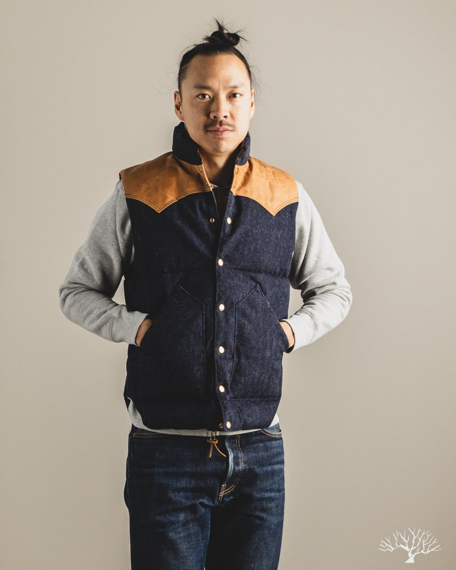Lot 2227 - Rocky Mountain x Warehouse HBT Down Vest - Indigo