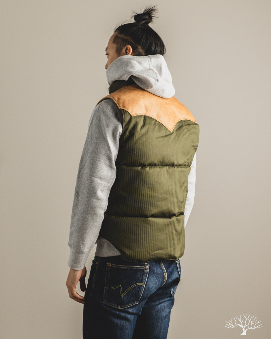 Lot 2226 - Rocky Mountain x Warehouse HBT Down Vest - Olive Drab