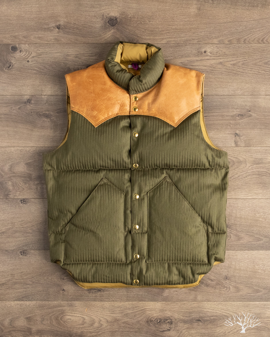 Lot 2226 - Rocky Mountain x Warehouse HBT Down Vest - Olive Drab