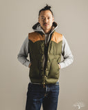 Lot 2226 - Rocky Mountain x Warehouse HBT Down Vest - Olive Drab