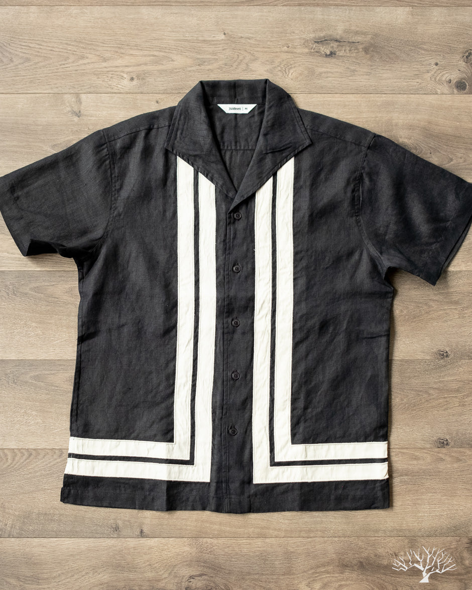 3sixteen Leisure Shirt - Black Border Stripe Applique