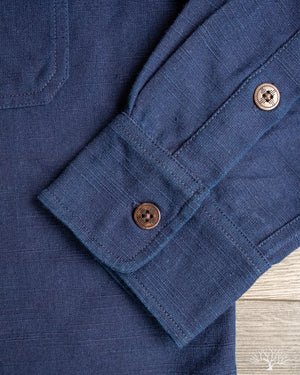 3sixteen for Withered Fig Crosscut Shirt - Natural Indigo Slub Canvas