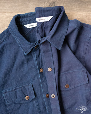 3sixteen for Withered Fig Crosscut Shirt - Natural Indigo Slub Canvas Fade Comparison
