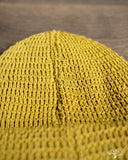 Cableami Linen-Like Cotton Watch Cap Double Rolled Cuff - Yellow Green