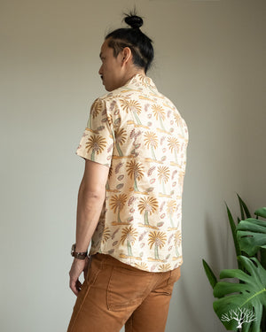 Corridor Palm Handblock Short Sleeve Shirt - Natural