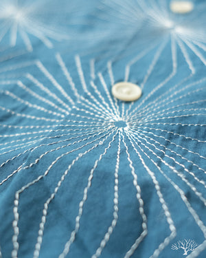 Corridor Starlight Embroidery Short Sleeve Shirt - Blue
