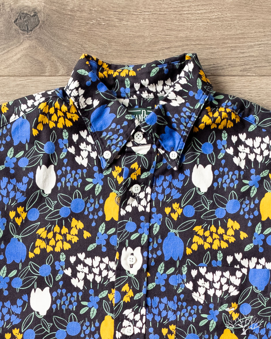 Gitman Vintage Black Tulip Fields Short-Sleeve Shirt