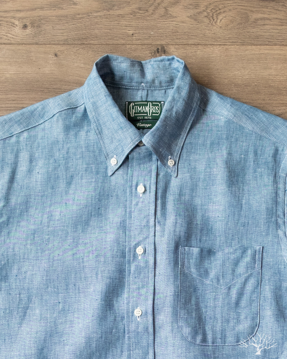 Gitman Vintage Blue Chambray Linen Shirt