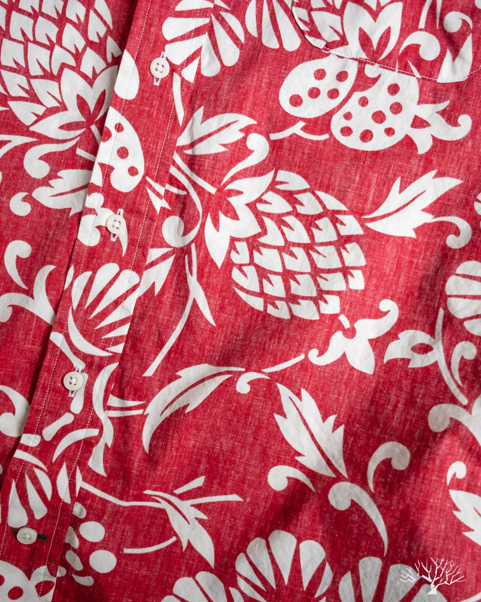 Gitman Vintage Kahala Duke's Pareo Red Short-Sleeve Shirt