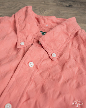 Red Japanese Ripple Jacquard Short-Sleeve Shirt