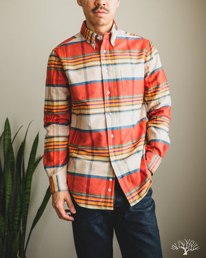 Gitman Vintage Sunrise Stripe Moleskin Flannel Shirt