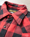 Iron Heart IHSH-232-RED Ultra Heavy Flannel Western Shirt - Red/Black