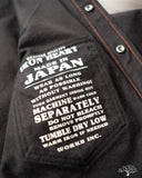 Iron Heart IHSH-235-BLK Military Serge Western Shirt - Black