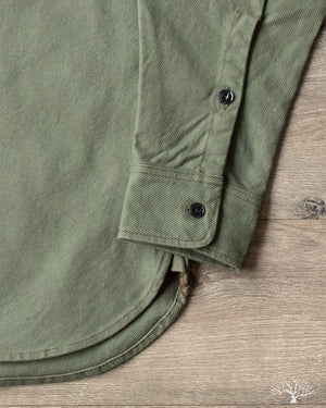 IHSH-307-OLV - Military Serge Work Shirt - Olive