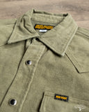 Iron Heart IHSH-330-ODG - 9oz Raised Whipcord Western Shirt - Olive Drab Green