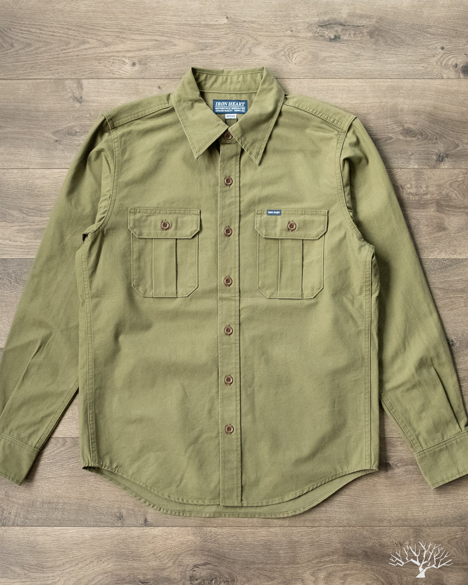 Iron Heart IHSH-354-ODG - 9oz Military Shirt - Olive Drab Green