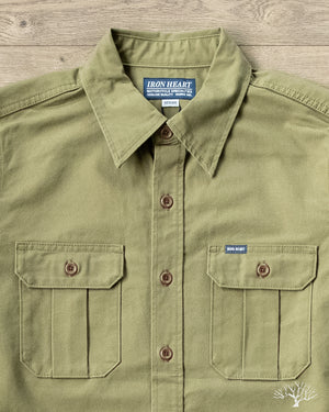 Iron Heart IHSH-354-ODG - 9oz Military Shirt - Olive Drab Green