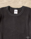 Iron Heart IHTL-1301-BLK - Waffle Knit Long Sleeve Crew Neck Thermal - Black