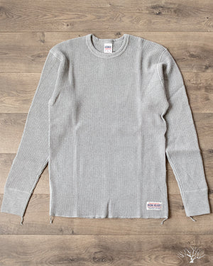 Iron Heart IHTL-1301-GRY - Waffle Knit Long Sleeve Crew Neck Thermal - Grey