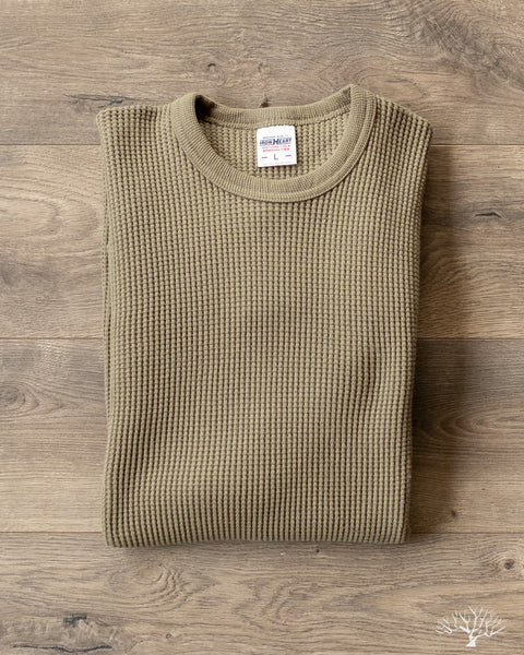 Iron Heart - IHTL-1301-OLV - Waffle Knit Crew Neck Thermal - Olive –  Withered Fig