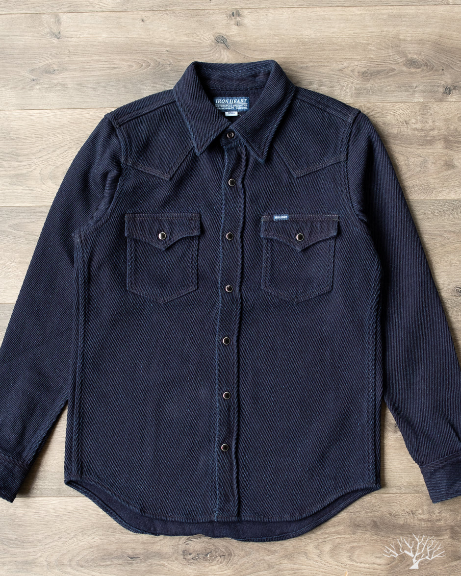 Iron Heart IHSH208IND Kersey Western Shirt Indigo Withered Fig