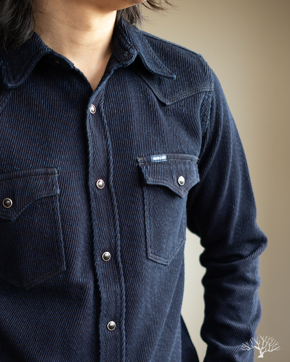 Iron Heart IHSH208IND Kersey Western Shirt Indigo Withered Fig