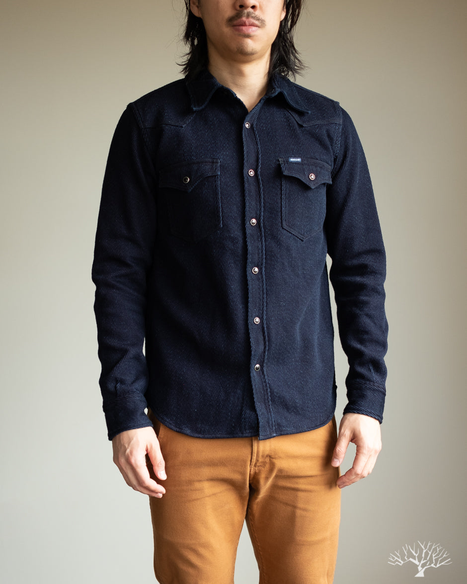 Iron Heart IHSH208IND Kersey Western Shirt Indigo Withered Fig
