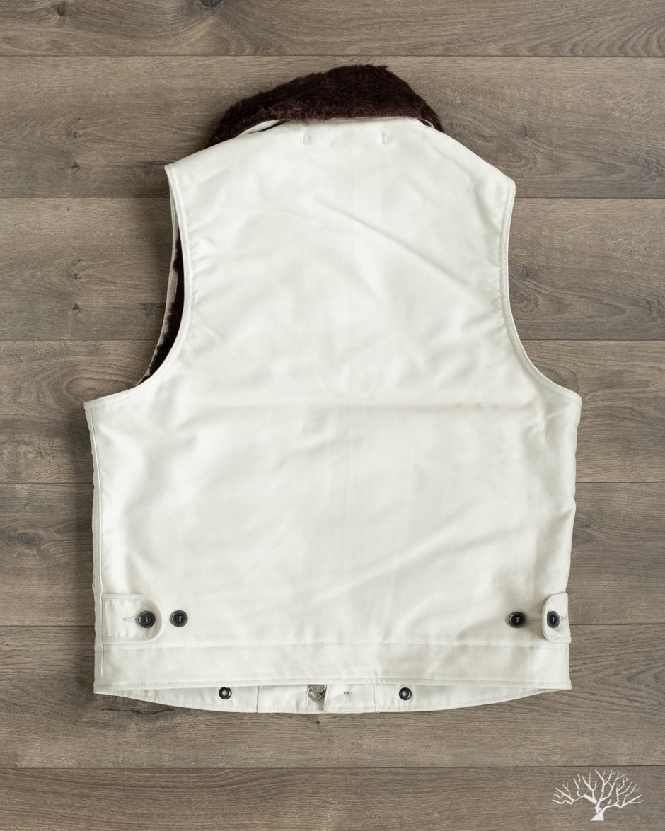 Iron Heart N1 Deck Vest Alpaca Lined in Ivory