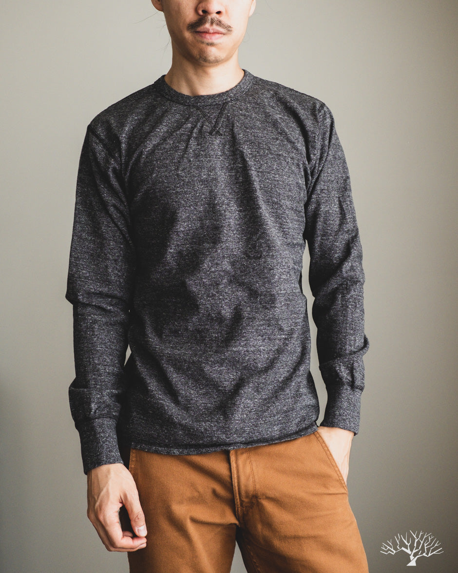 National Athletic Goods Long Sleeve Gym Tee Black Withered Fig