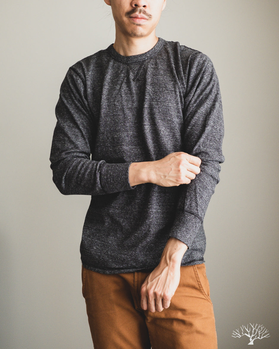 National Athletic Goods Long Sleeve Gym Tee Black Withered Fig